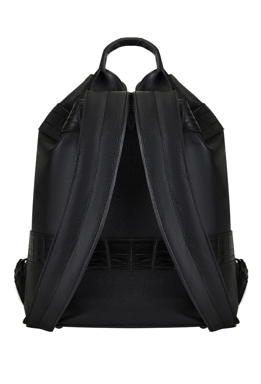 Genuine leather backpack with crocodile inserts - photo 55928