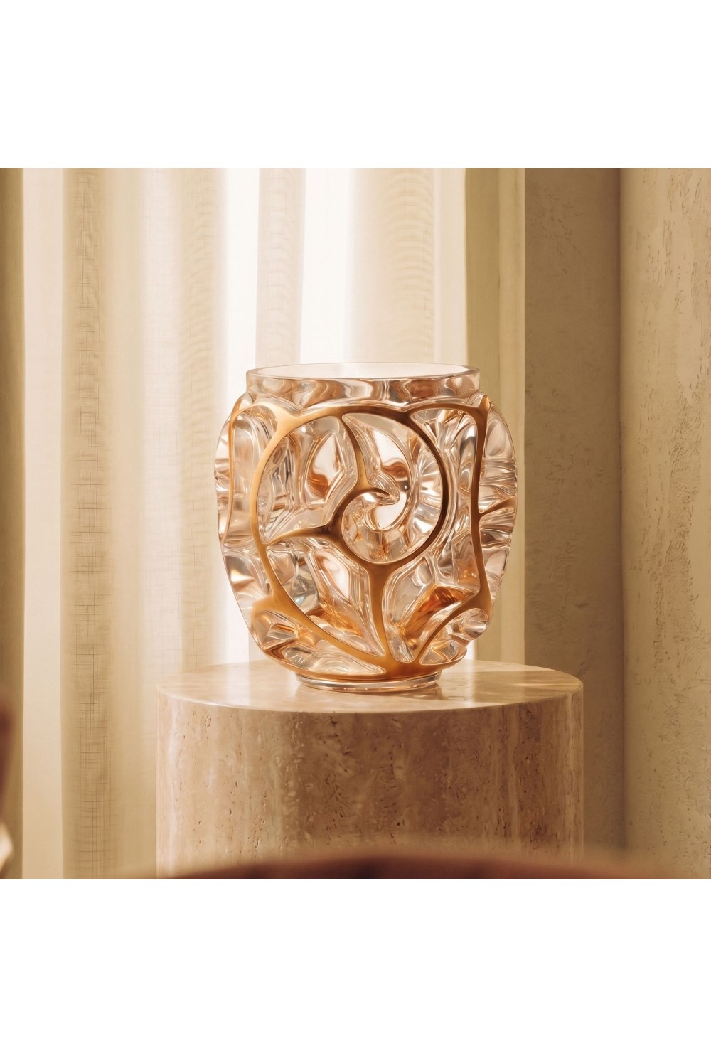 Tourbillons vase, XXL with pink gold leaves - photo 58333