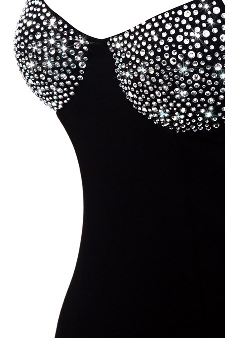 Mini dress with crystals on the chest - photo 6673