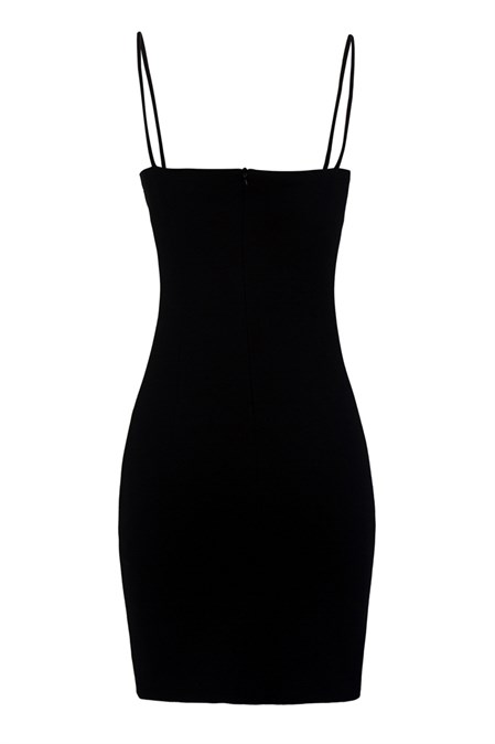 Mini dress with crystals on the chest - photo 6674