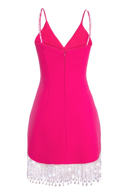 Strapless Mini Dress with Fringe - photo 6684