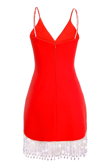 Mini Strapless Mini Dress with Fringe - photo 6687