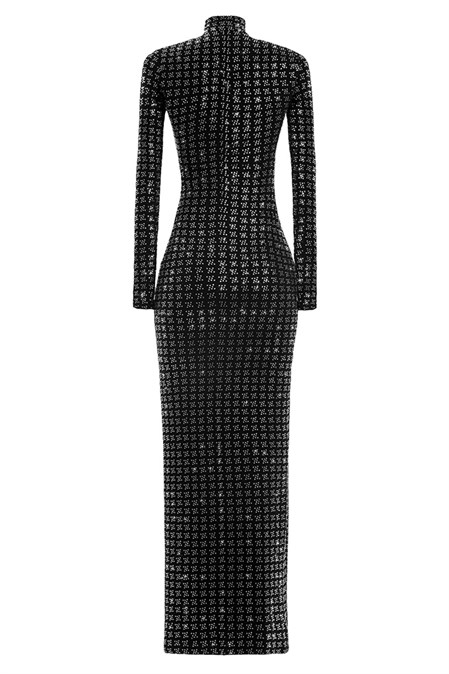 Maxi golfer dress with houndstooth print - photo 6814