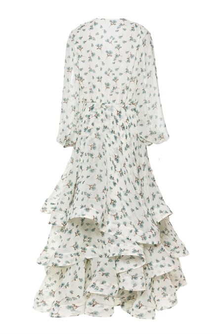 Light midi dress with floral print - photo 7763