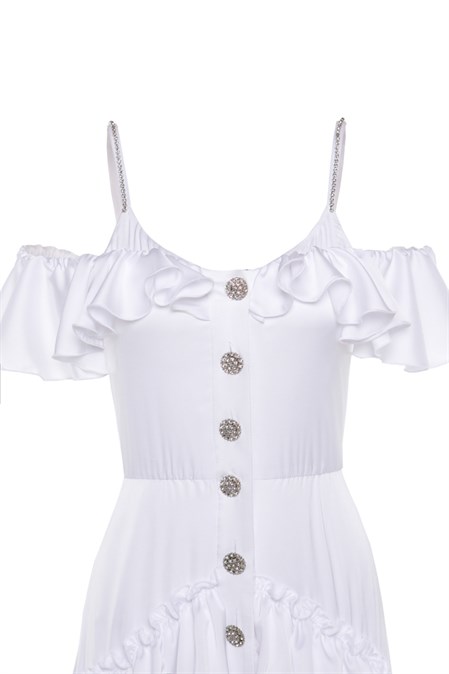 Long Strappy Dress with Ruffles - photo 7778