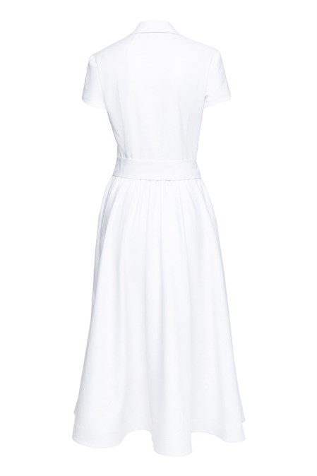 Summer midi dress with stern collar - photo 7843