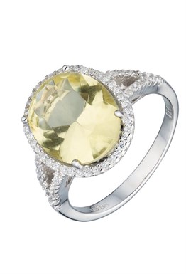 Ring ring with yellow crystal