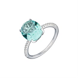 Cocktail ring with blue crystal