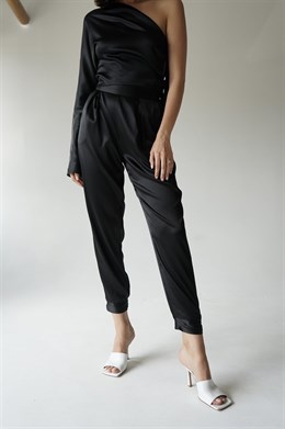 Black silk pants