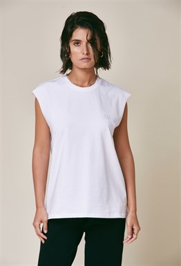 Sleeveless T-shirt "Run White"