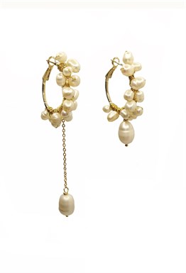 earrings rings with natural pearls