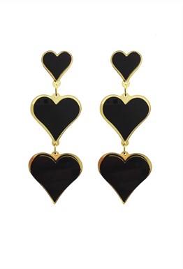 earrings Triple Hearts