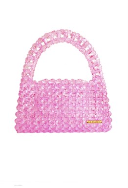 small pink bead bag