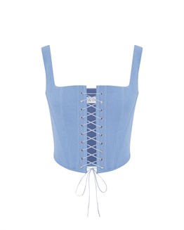 Corset with lacing denim