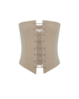 Straight corset top with lacing