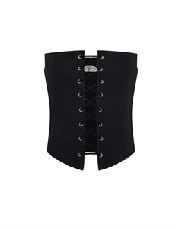 Straight corset top with lacing