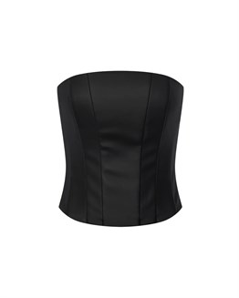 Straight corset made of eco leather