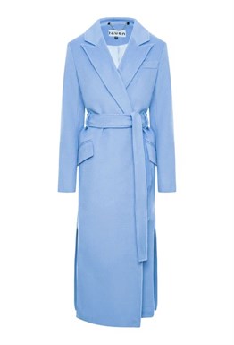 Coat-coat with slits blue