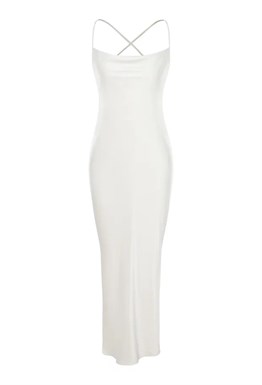 Milk satin midi dress