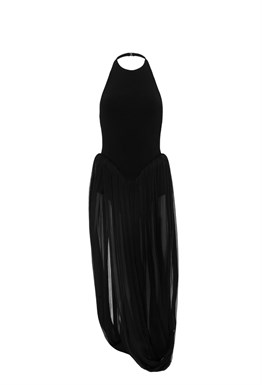 Black dress with silk bouffants