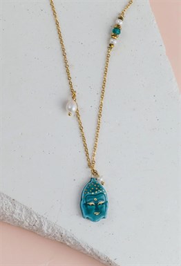 Porcelain Buddha on necklace