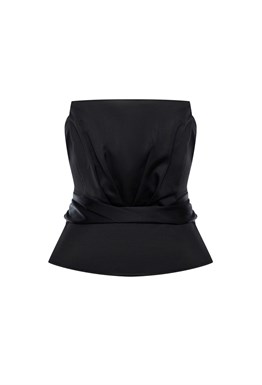 Viscose corset with peplum