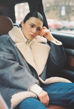 Sheepskin coat-leather jacket
