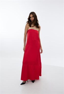 Silk Dress Aegean Goddess Crimson