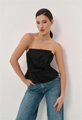 Black corset with peplum
