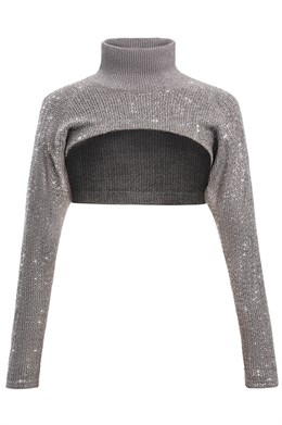 Cropped sweater honeycomb