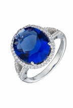 Ring ring with blue crystal - photo 12239