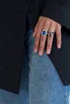 Ring ring with blue crystal - photo 12240