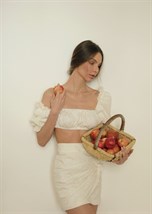 Milk skirt top with flashlight sleeves - photo 12981