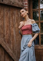 midi skirt of cotton - photo 14141