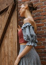 midi skirt of cotton - photo 14142