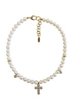 pearl choker with cross - photo 30608