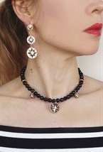agate choker with pendants - photo 30611