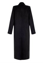 Women's black striped coat - photo 31742