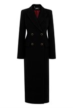 Women's black fitted coat - photo 31770