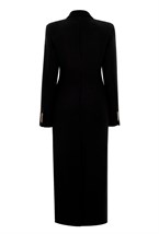 Women's black fitted coat - photo 31771