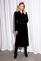 Women's black fitted coat - photo 31775