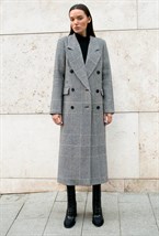 Women's black plaid coat - photo 31804