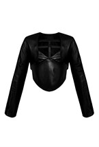 Leather bolero jacket - photo 31834