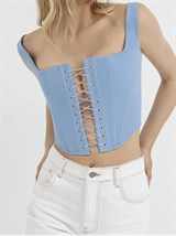 Corset with lacing denim - photo 32001
