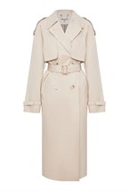 Cotton Trench with shoulder straps light beige - photo 35940