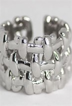 Wide sterling silver braided ring - photo 39523