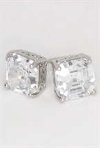 Silver pendant earrings with small zircon - photo 39528