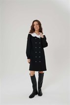 Double-breasted dress with detachable collar - photo 42919