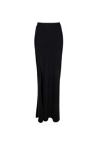 Black maxi skirt with silk insert - photo 46238