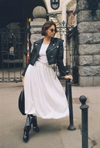 Leather jacket shortened "SANDRA" - photo 50594